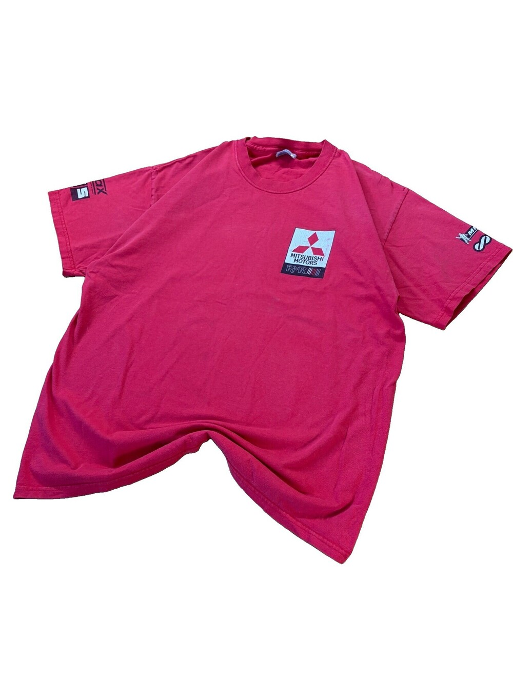 Y2K Mitsubishi Rally Team USA Tee Large Red Hanes Beefy JDM